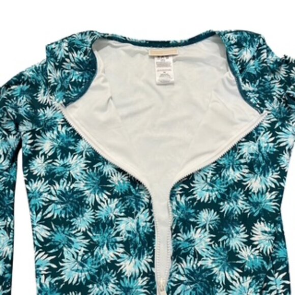 NEW Michael Kors 1 Piece Long Sleeve Zip Front Surf Suit Swimsuit Women’s sz 14 - Picture 2 of 12